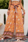 Bohemian Tie Waist Palazzo Pantaloni